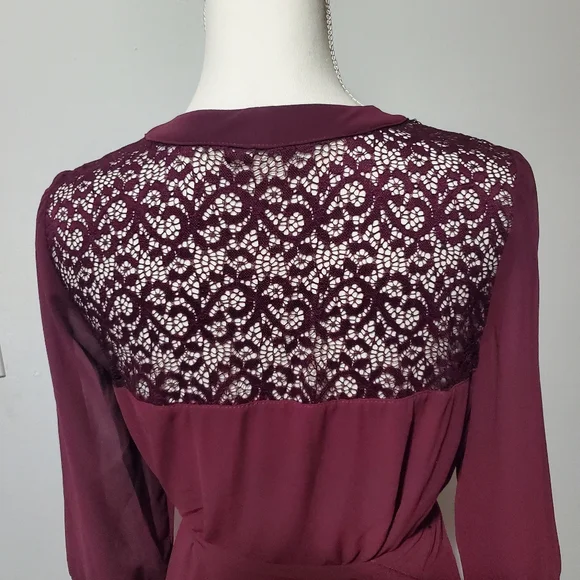 BCX Burgandy Lace Dress - Picture 3 of 13